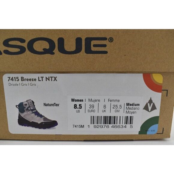 Vasque Womens Size 8.5 Breeze LT NTX Drizzle Grey Hiking Boots Shoes